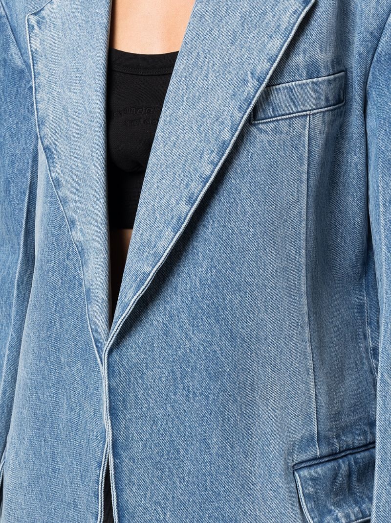 oversized denim blazer - 5