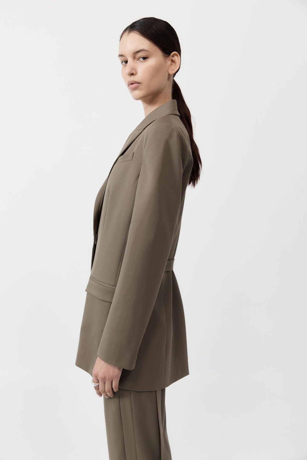 Belt Detail Blazer - Kelp - 4
