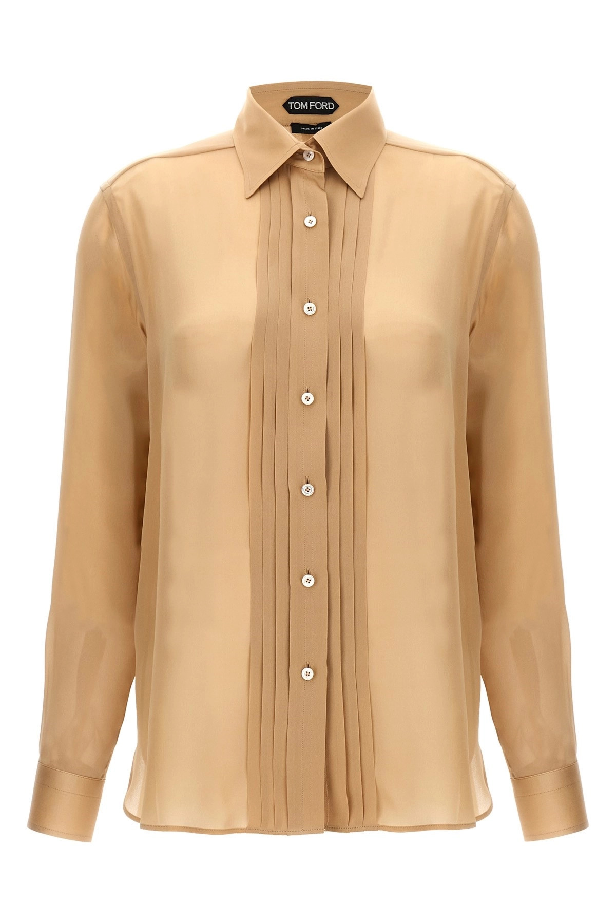 Pleated plastron shirt - 1