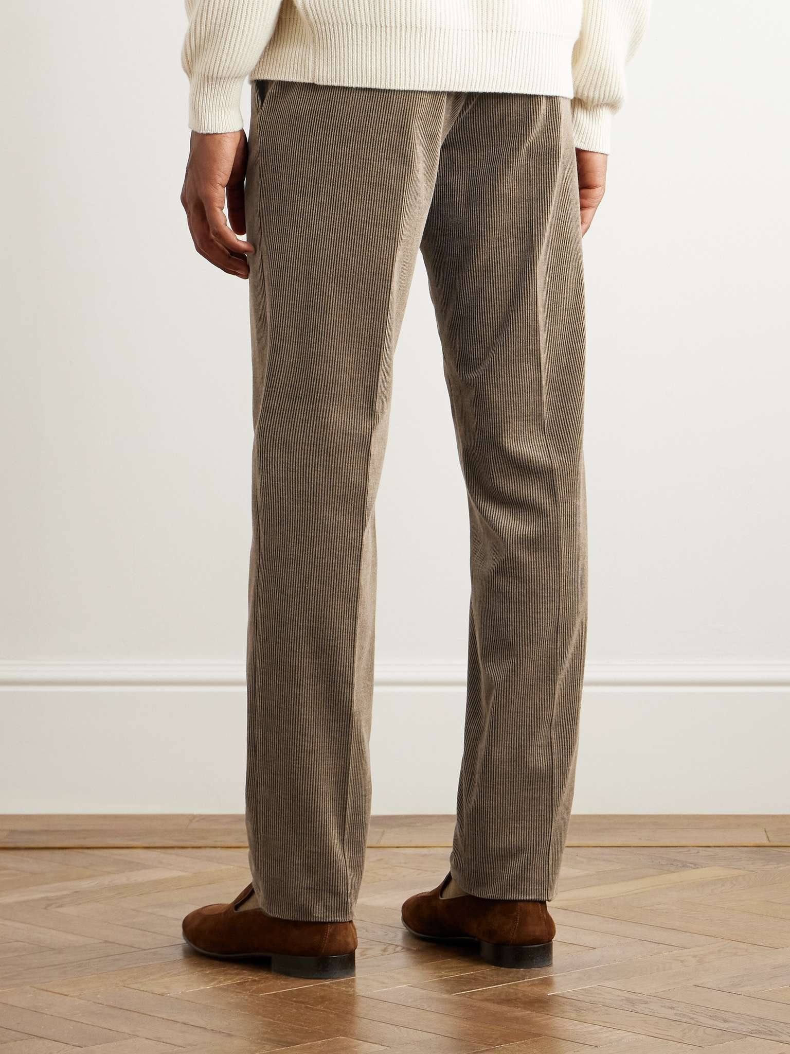 Gregory Straight-Leg Cotton and Cashmere-Blend Corduroy Trousers - 4