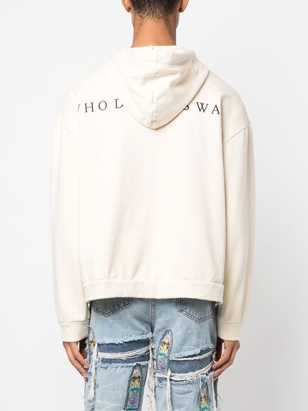 frontal graphic print hoodie - 5