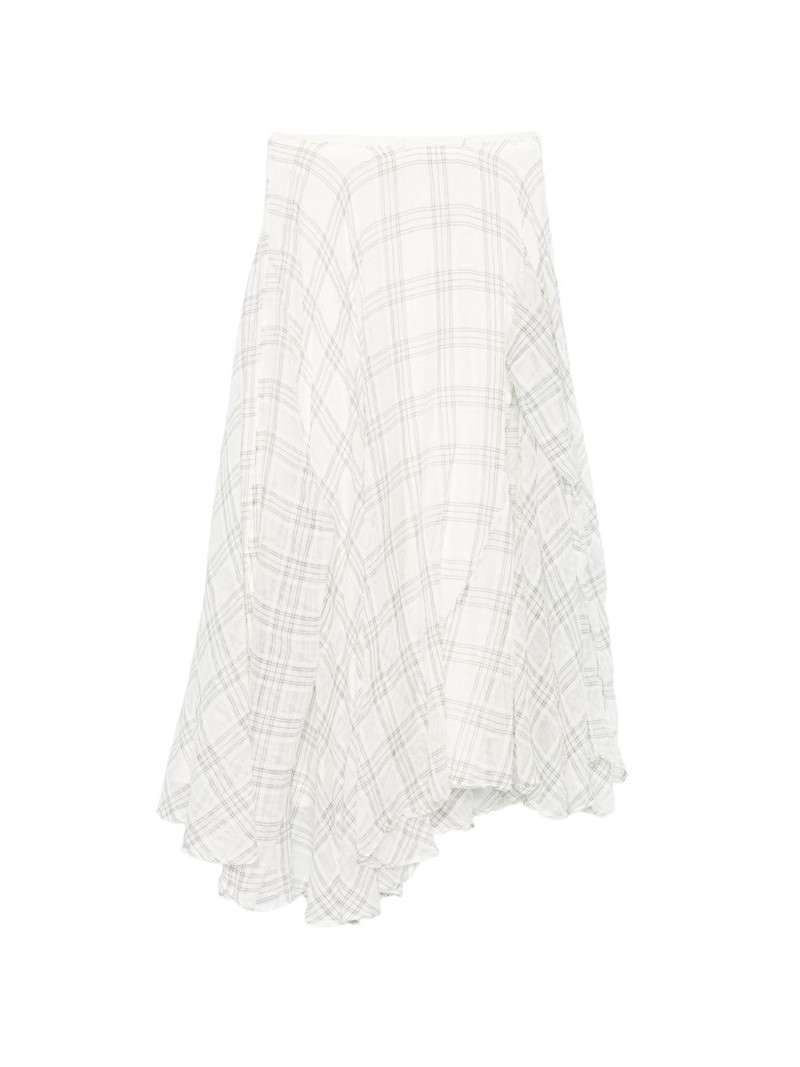 Marc Le Bihan check-pattern asymmetric skirt outlook