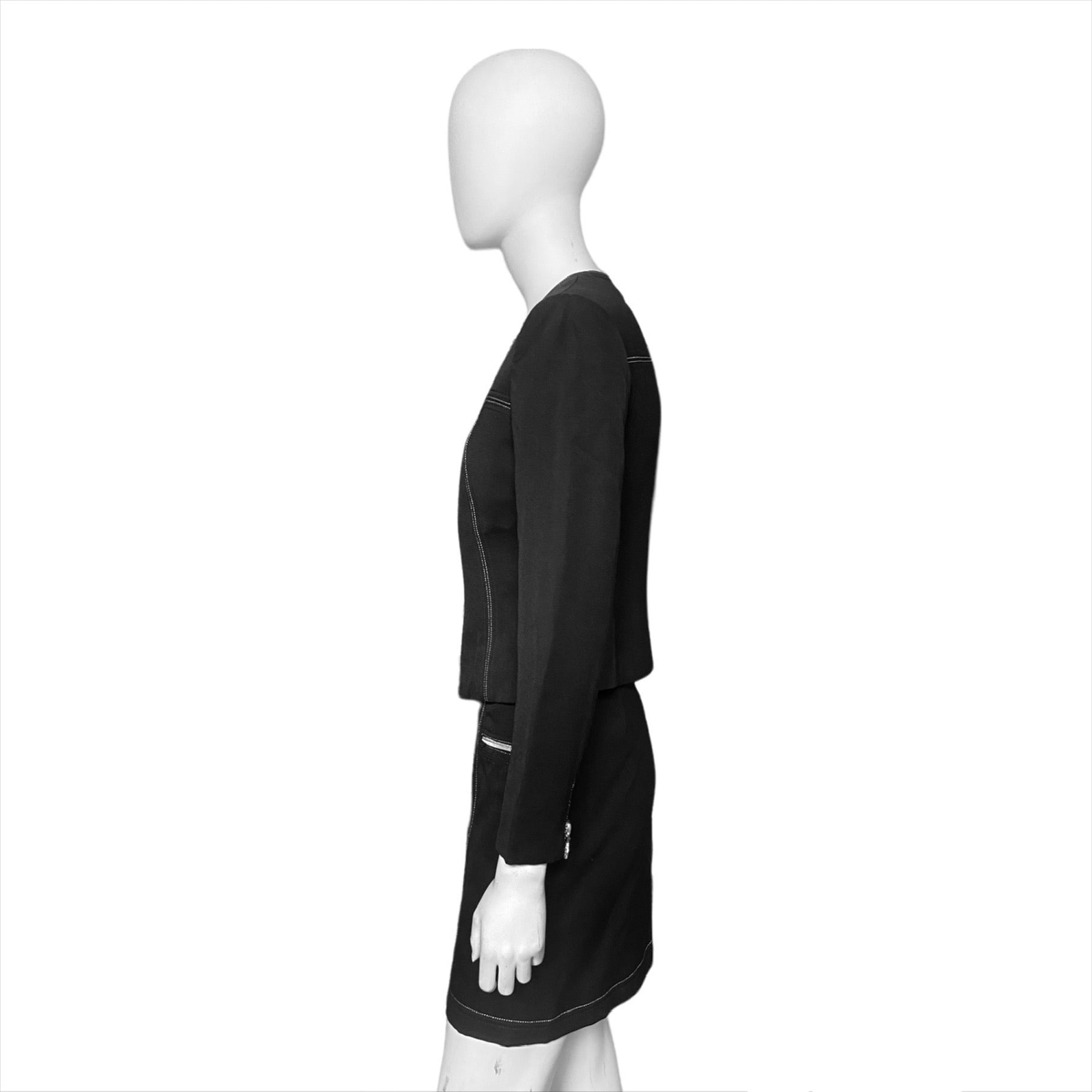 Gianni Versace Couture suit round collar jacket with skirt set - 4