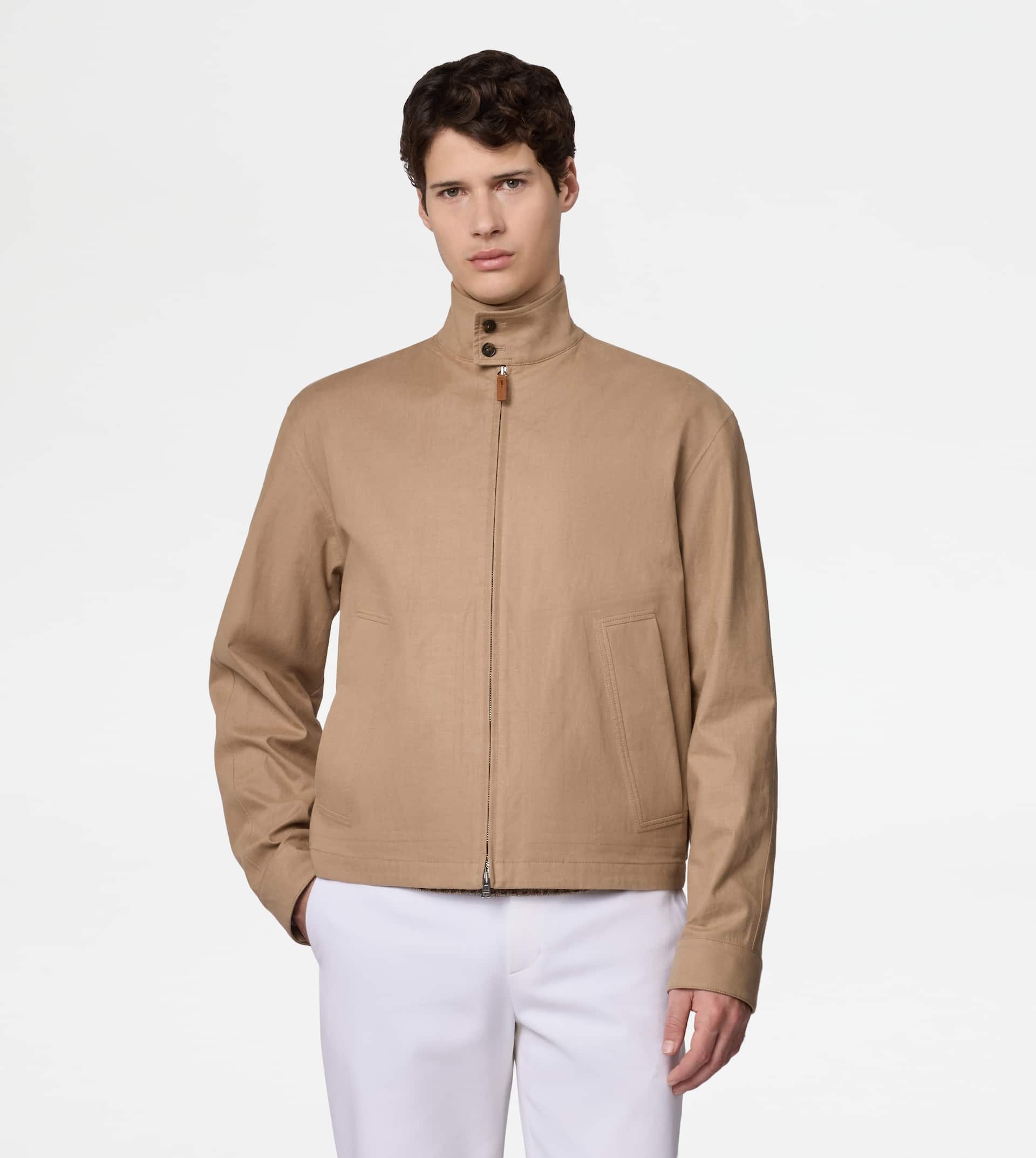 JACKET IN LINEN - BEIGE - 5
