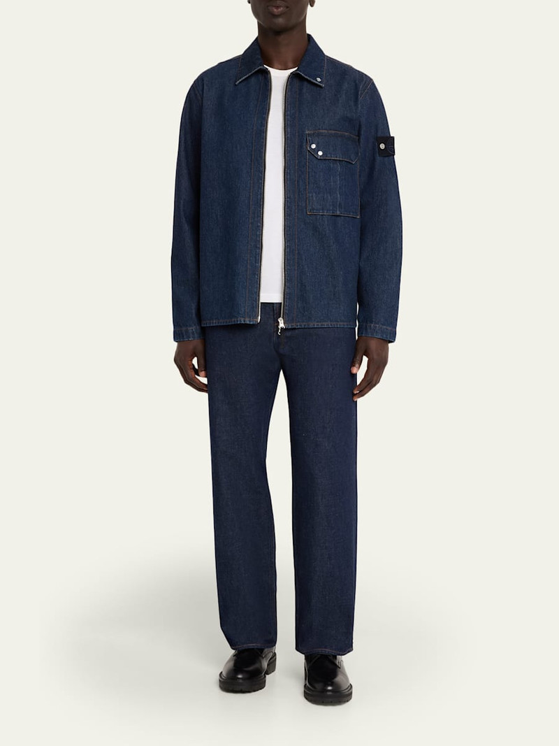 Stone Island Men's Wide-Leg Rinsed Denim Jeans outlook