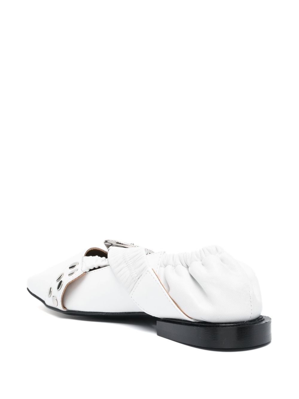 stud-embellished leather ballerina shoes - 3