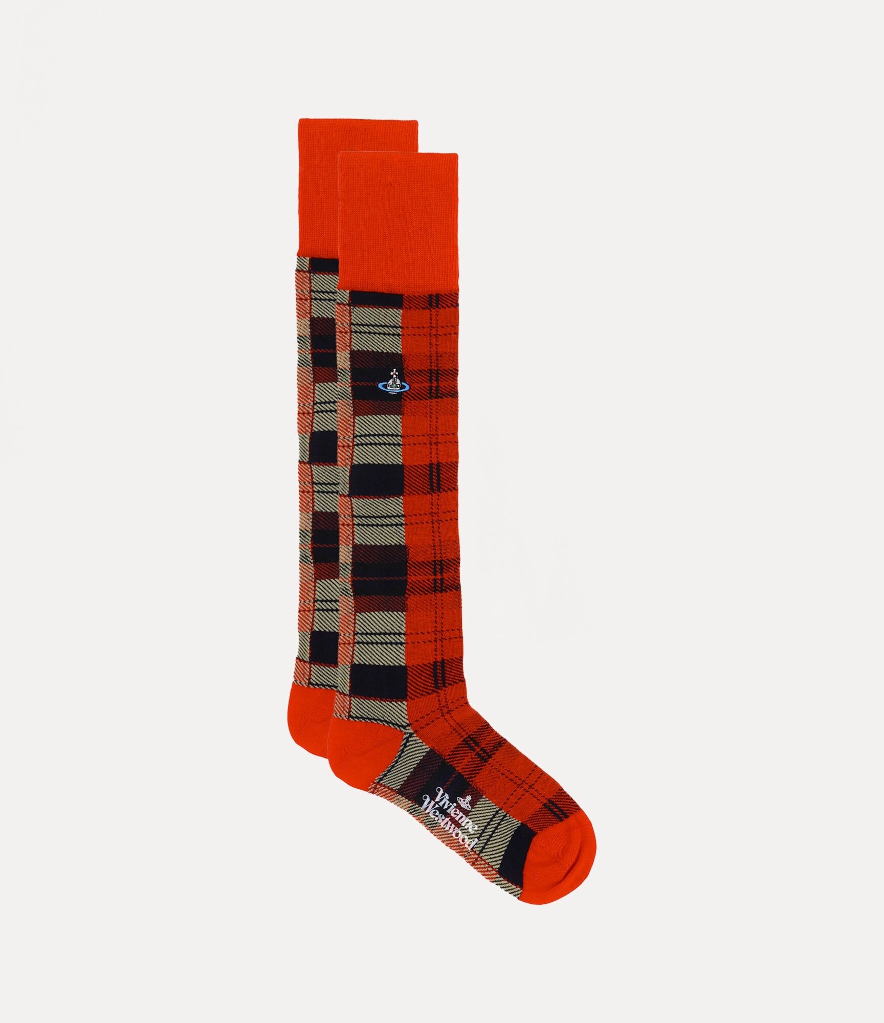 BLOCK TARTAN KNEE SOCK - 1