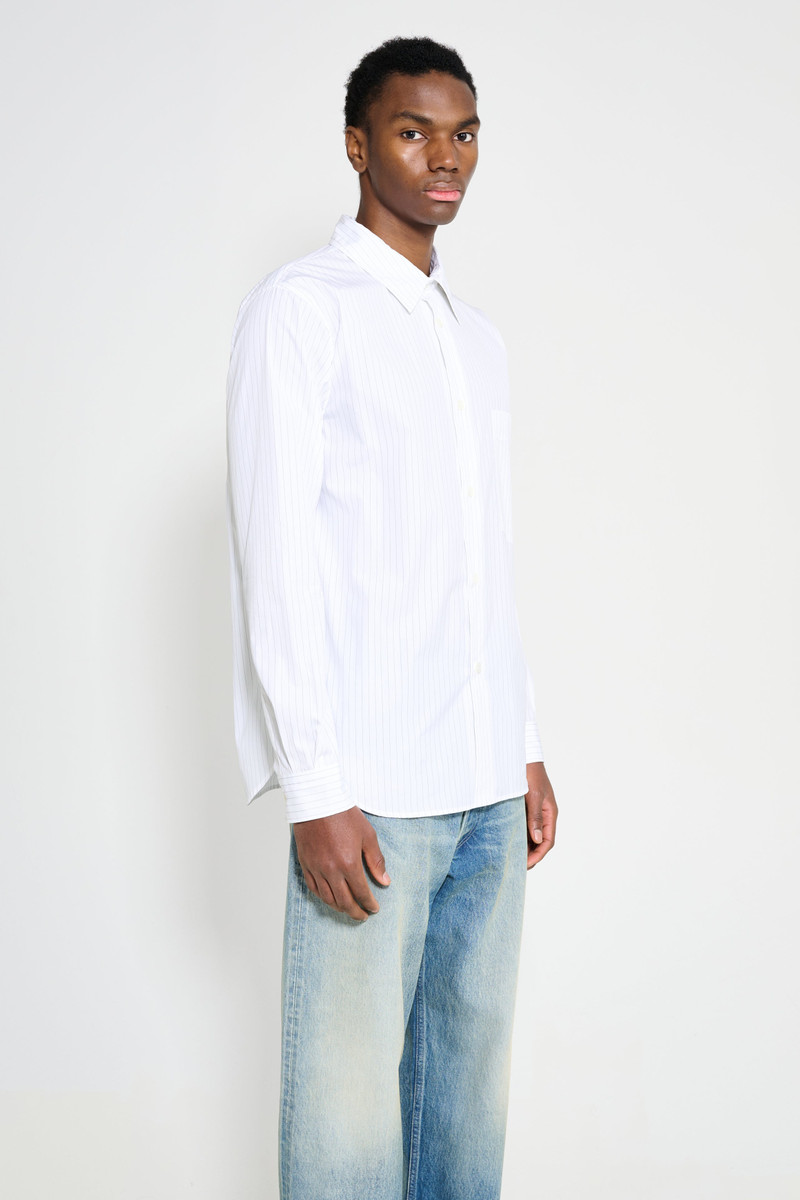 MARGARET HOWELL MARGARET HOWELL BASIC SHIRT FINE COTTON STRIPE WHITE / GREY outlook