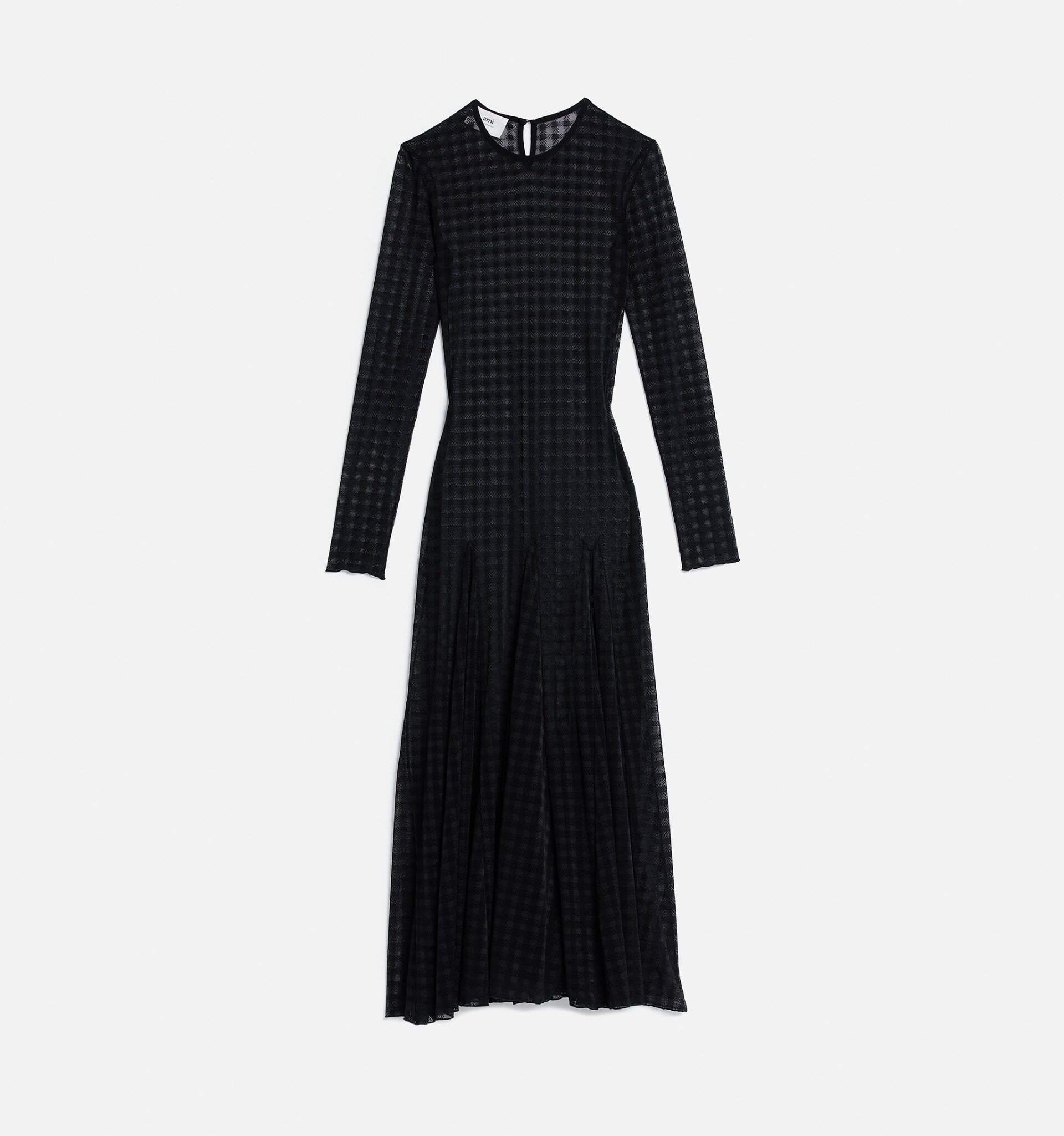 Gingham Pattern Lace Dress - 5