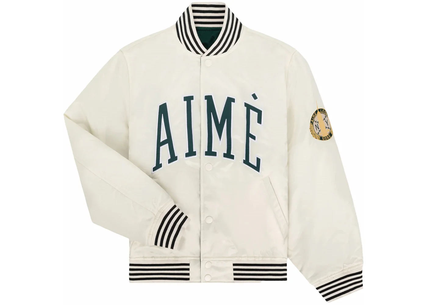 Aime Leon Dore Reversible Varsity Jacket Cream/Green - 1