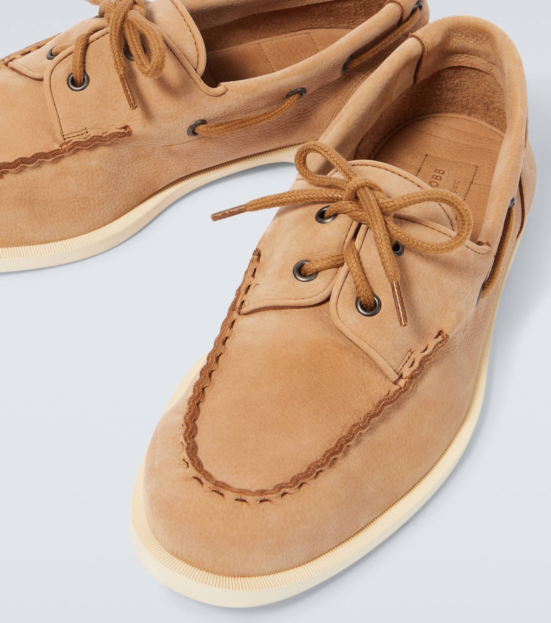 Foil leather boat shoes - 3
