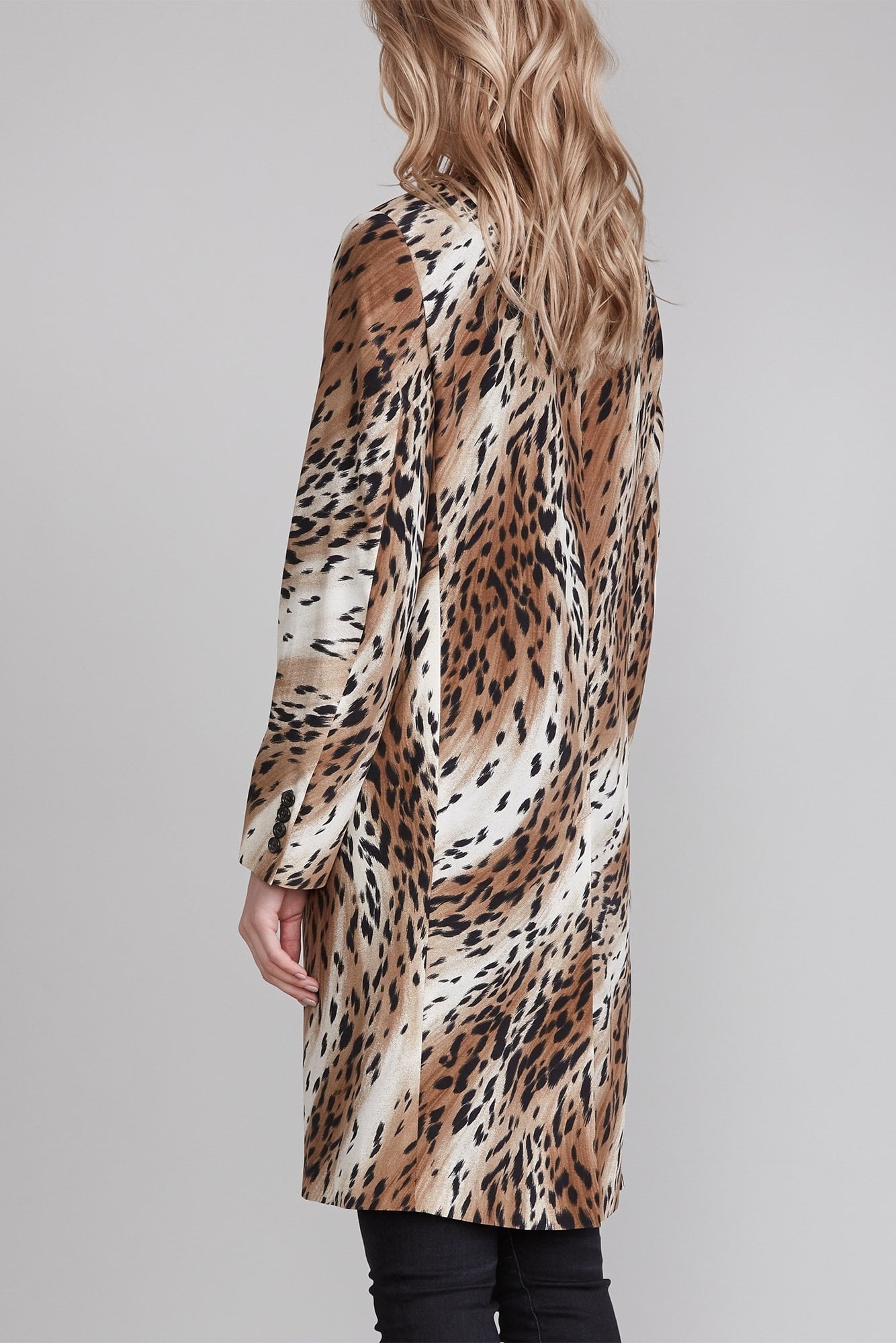 Peak Lapel Double Breasted Coat - Abstract Cheetah | R13 - 7