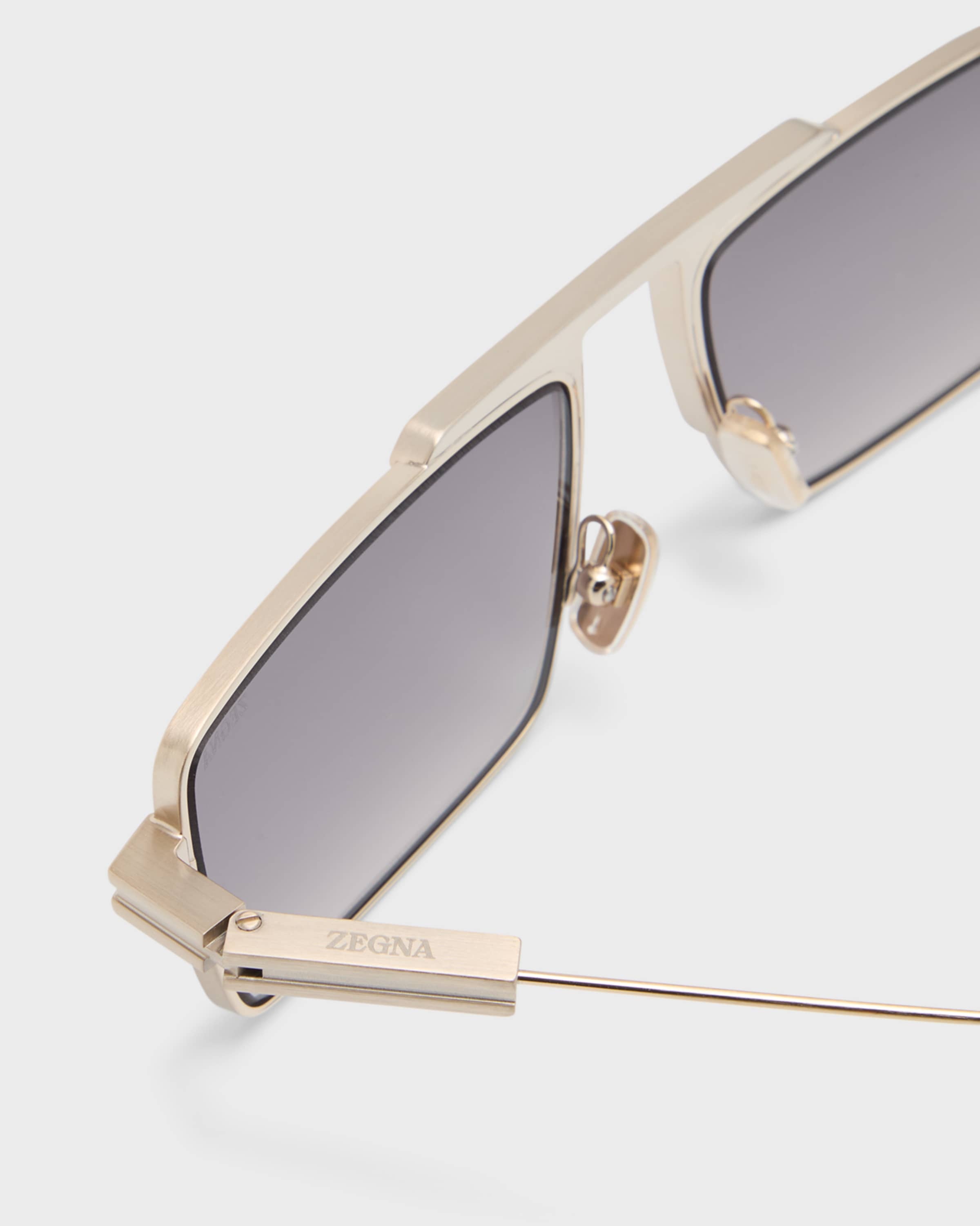 Men's EZ0233 Metal Rectangle Sunglasses - 3