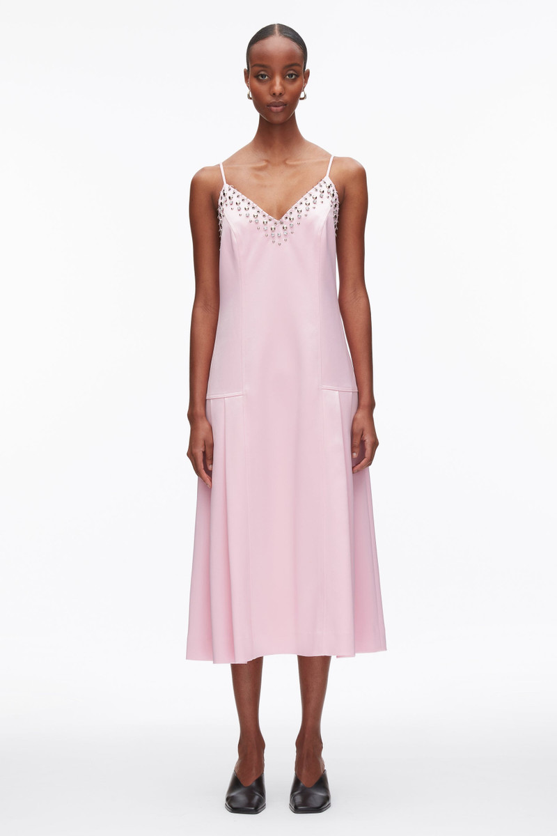 3.1 Phillip Lim Studded Satin Pleated Cami Midi Dress outlook