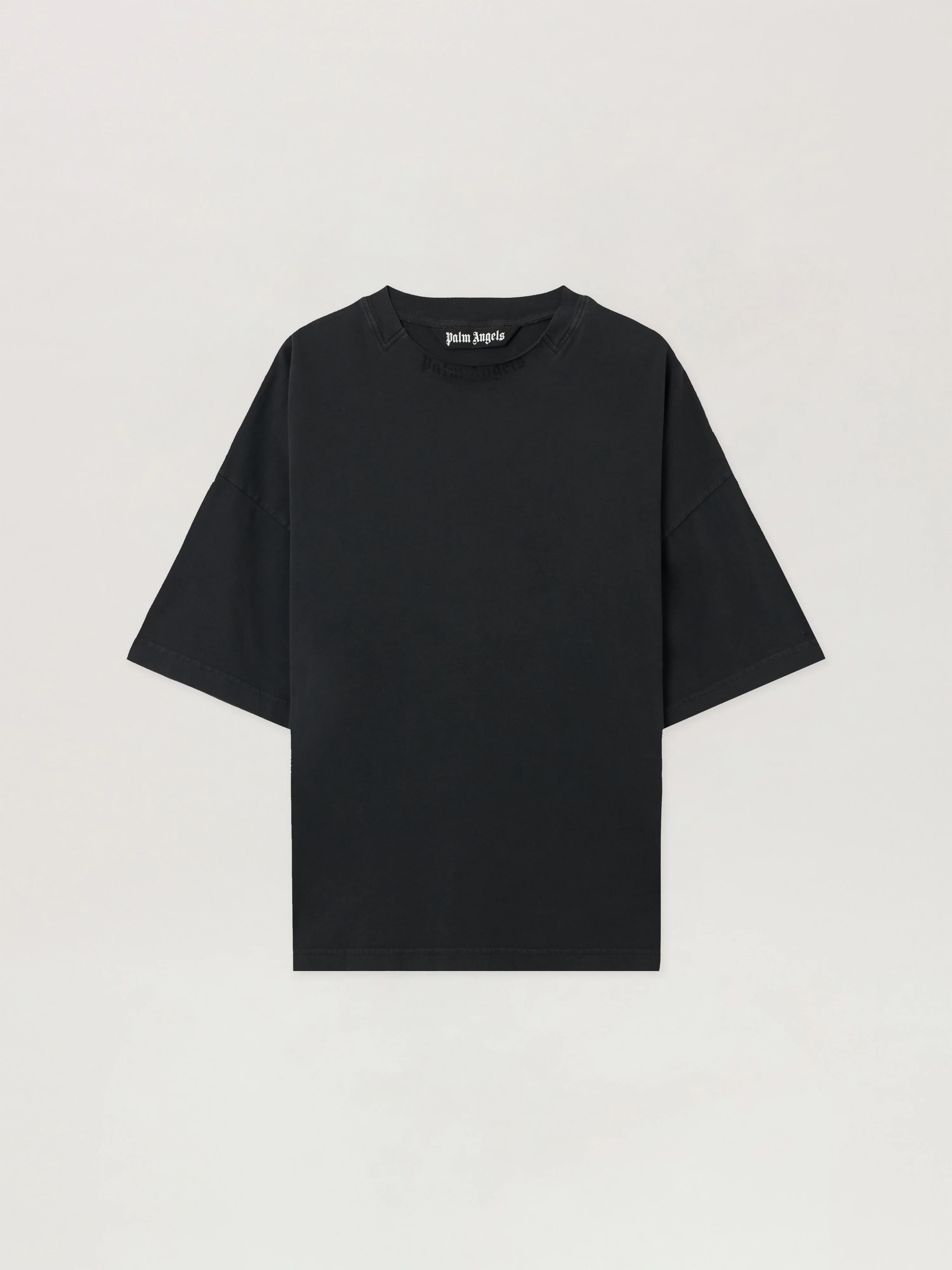 Curved Logo Loose Collar T-Shirt - 1