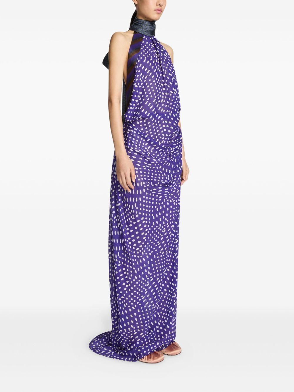 spotted maxi dress - 3