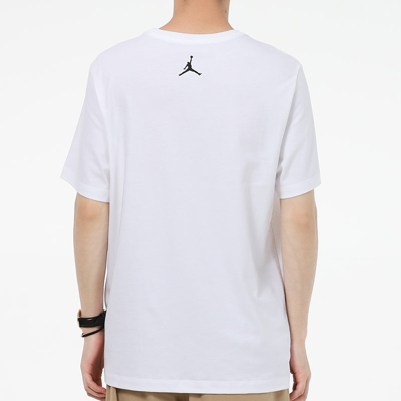Air Jordan Running Training Casual Round Neck Cartoon Printing Short Sleeve White DO1927-100 - 6