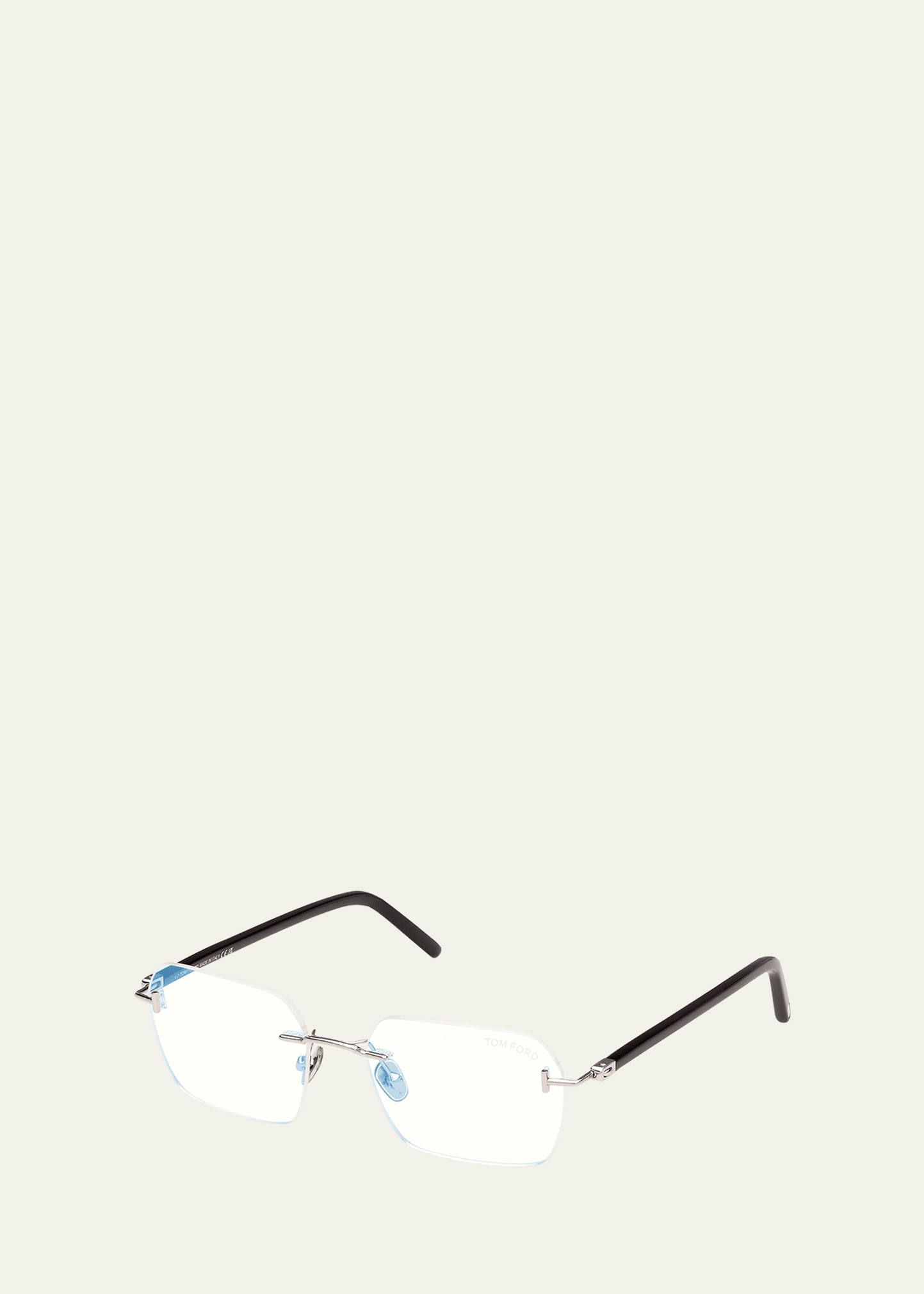 Men's Rimless Rectangle Blue Light-Blocking Glasses - 2