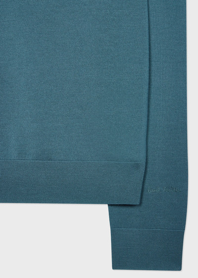 Paul Smith Teal Blue Merino Wool V-Neck Sweater outlook
