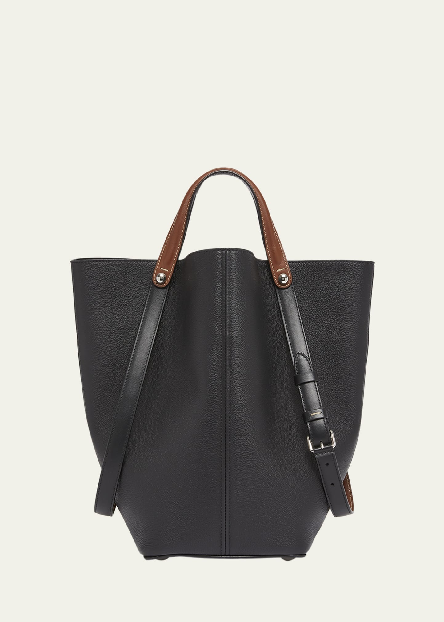 Medium Leather Shopper Tote Bag - 1