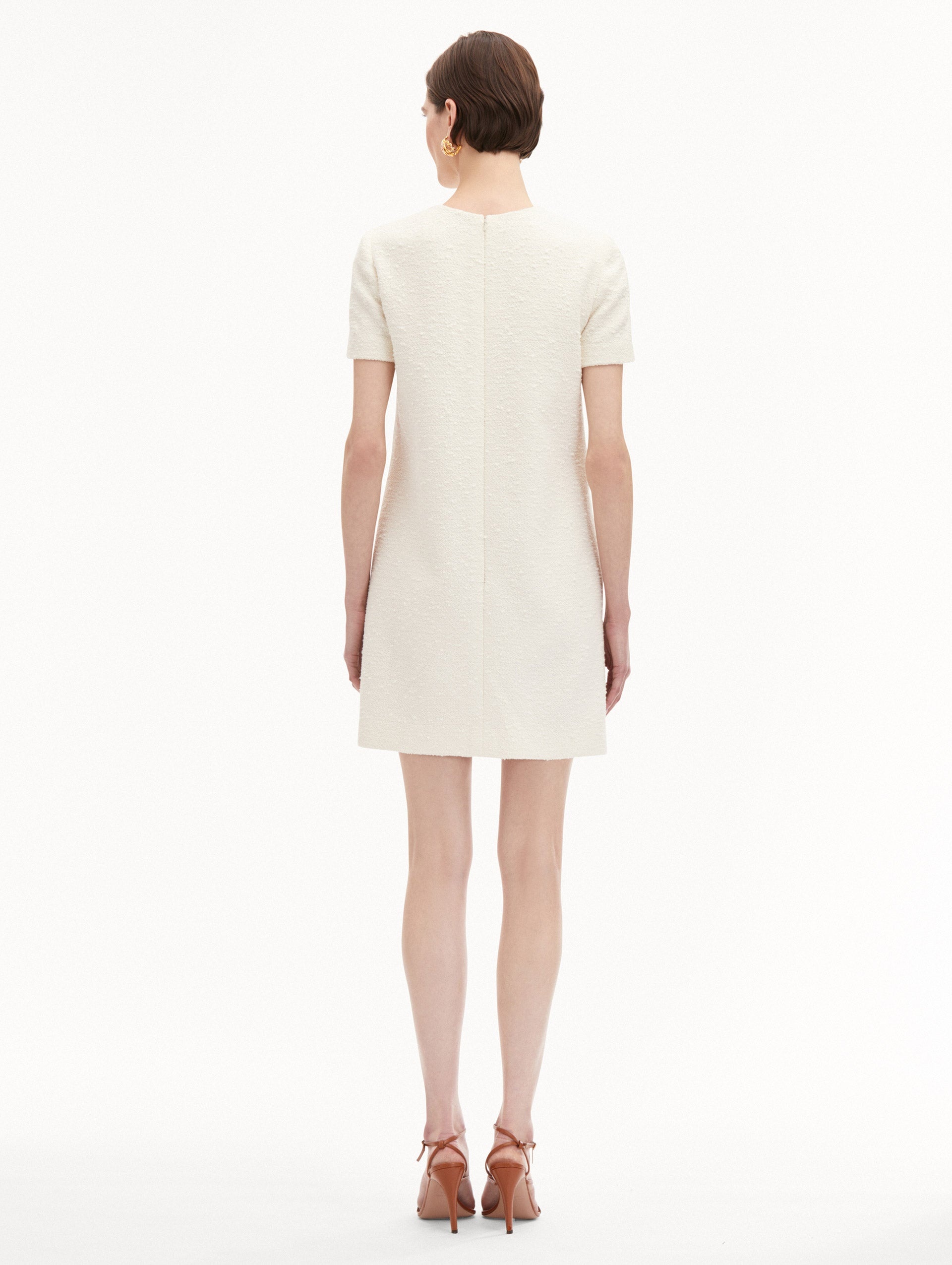ORCHID EMBROIDERED TWEED SHIFT DRESS - 3