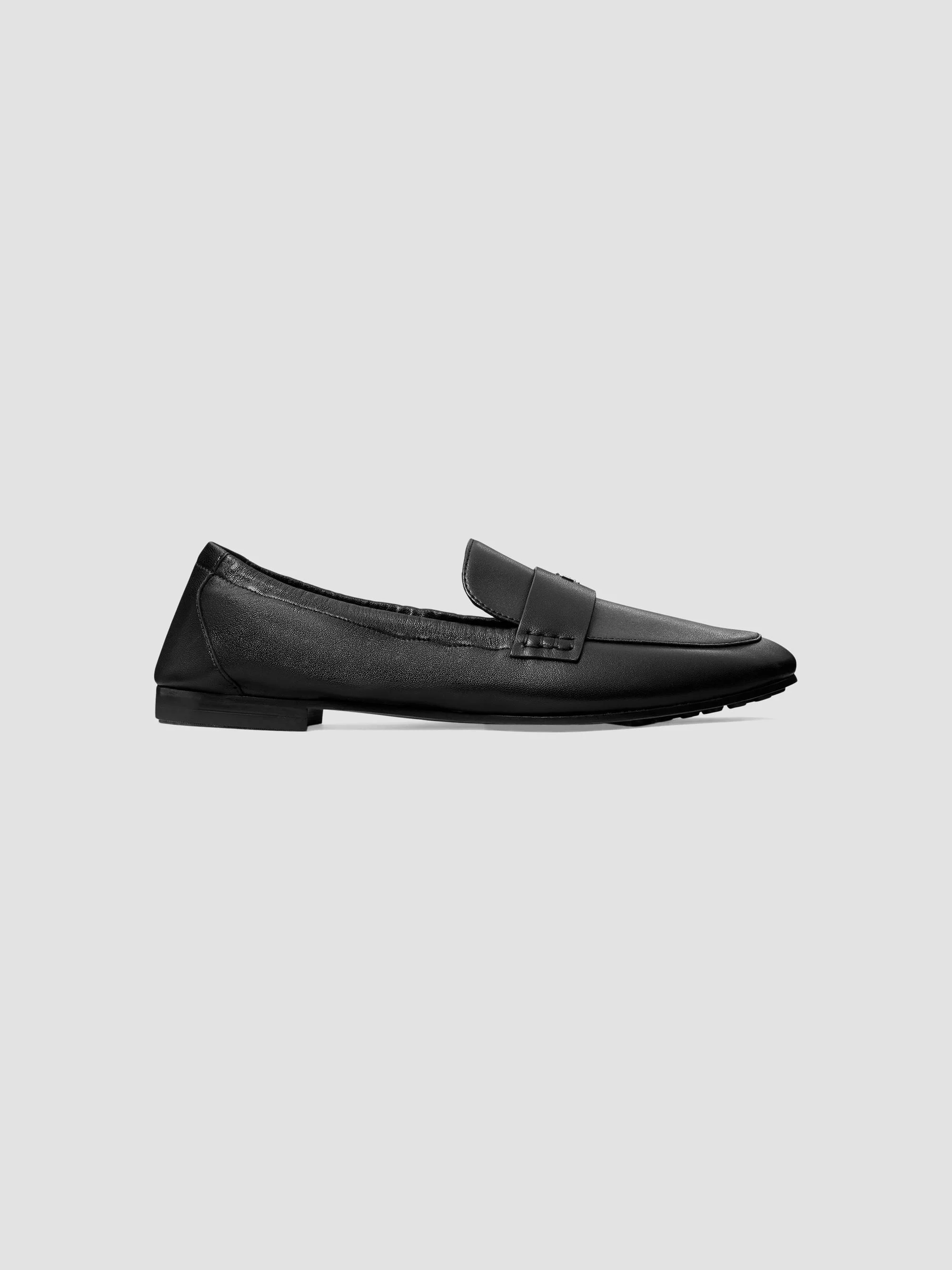 Women's Logo Leather Ballet Loafers - Perfect Black - 1
