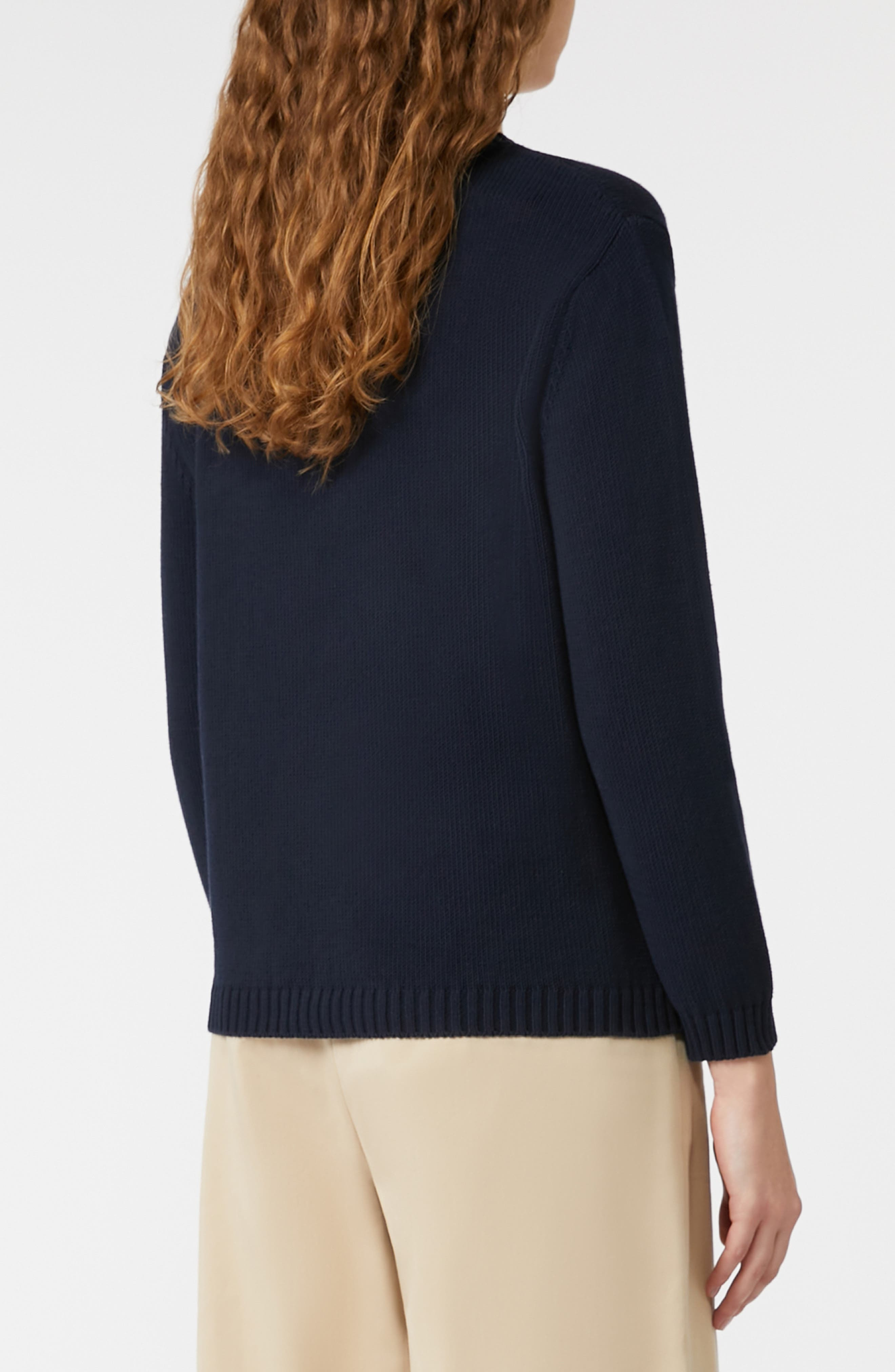 Weekend Max Mara Nespola Whale Embroidered Crewneck Sweater in Navy at Nordstrom - 2