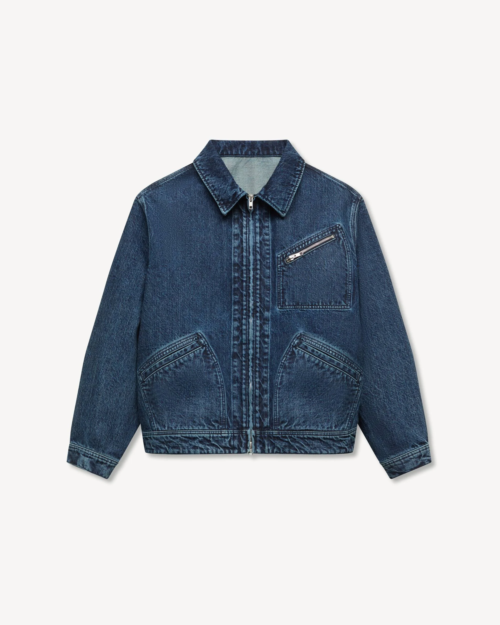 'KENZO Signature' genderless utility jacket in japanese denim - 1