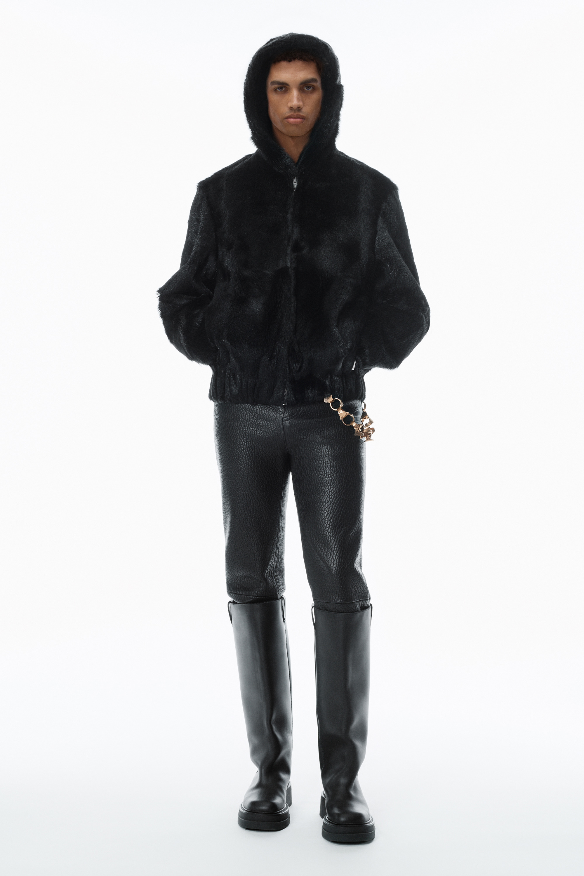 Zip-Up Hoodie in Calf Hair - 5