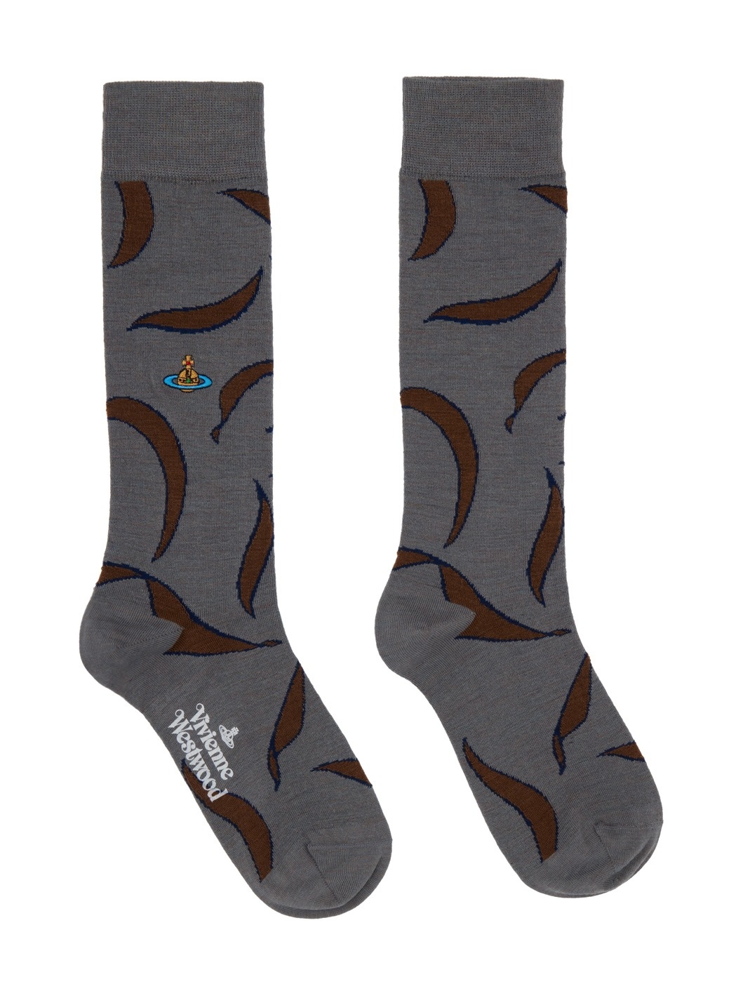 Gray Embroidered Socks - 1