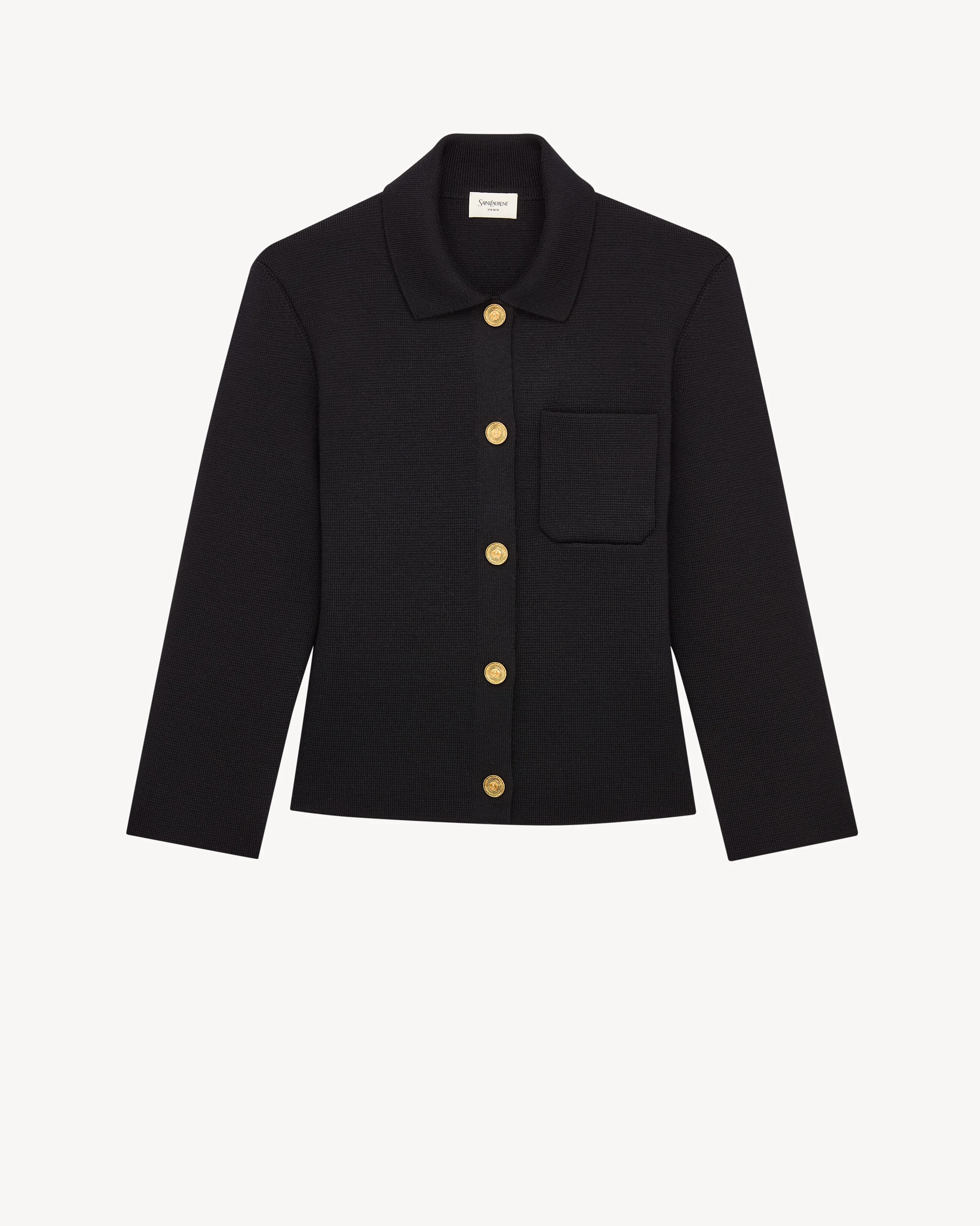 POLO CARDIGAN IN WOOL - 1