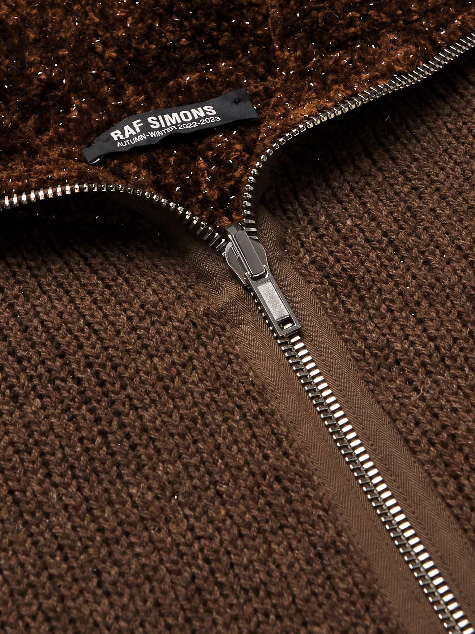 Metallic Ribbed-Knit Half-Zip Sweater - 5