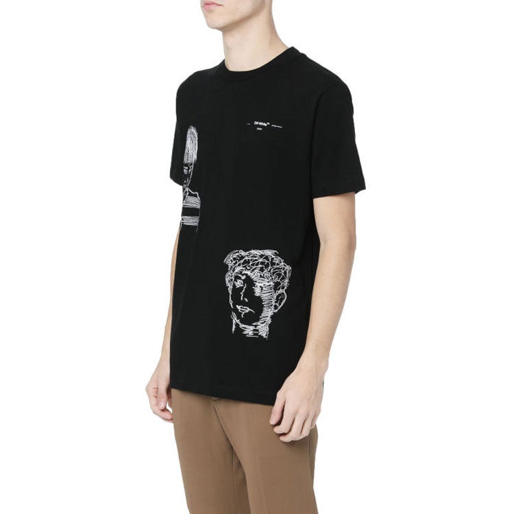 Off-White C/O VIRGIL ABLOH Small Character Pattern Printing Short Sleeve Ordinary Version Black OMAA - 5
