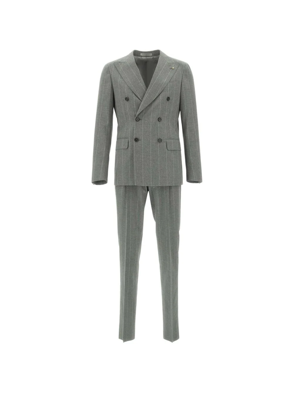 pinstripe double-breasted suit - 1
