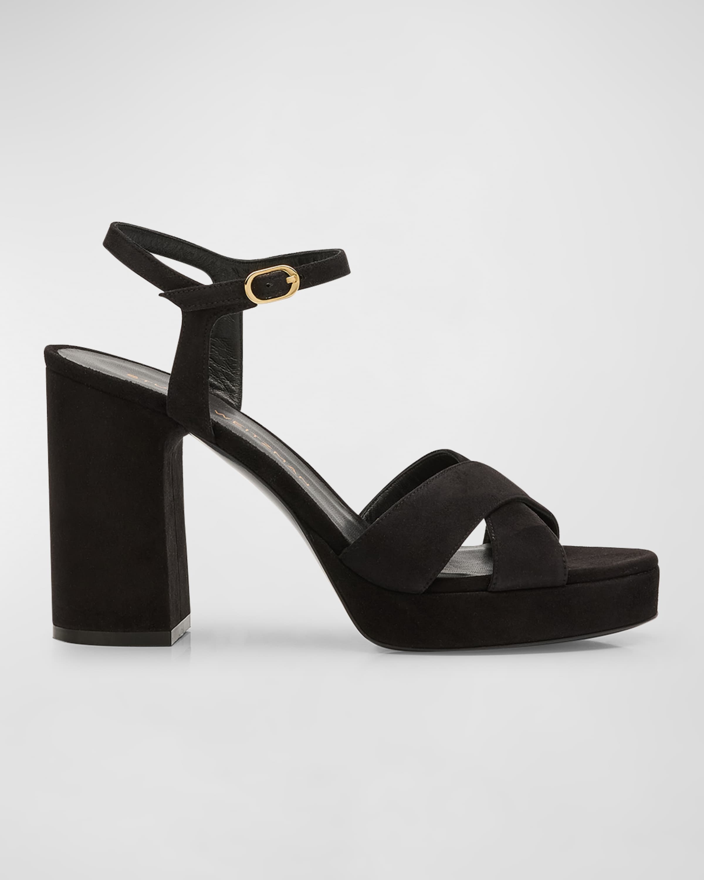 Dayna Suede Crisscross Platform Sandals - 1