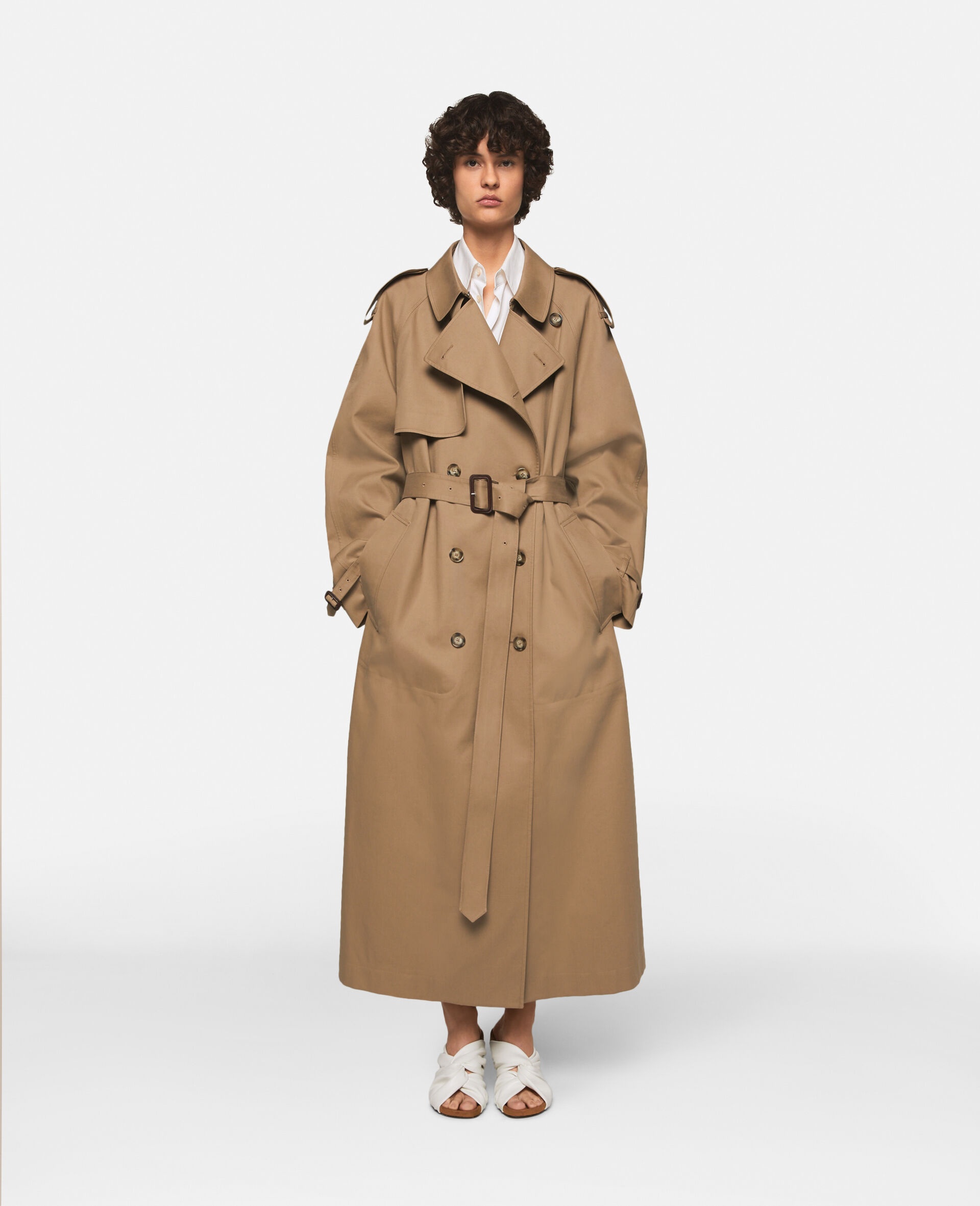 Belted Cotton Trench Coat - 2