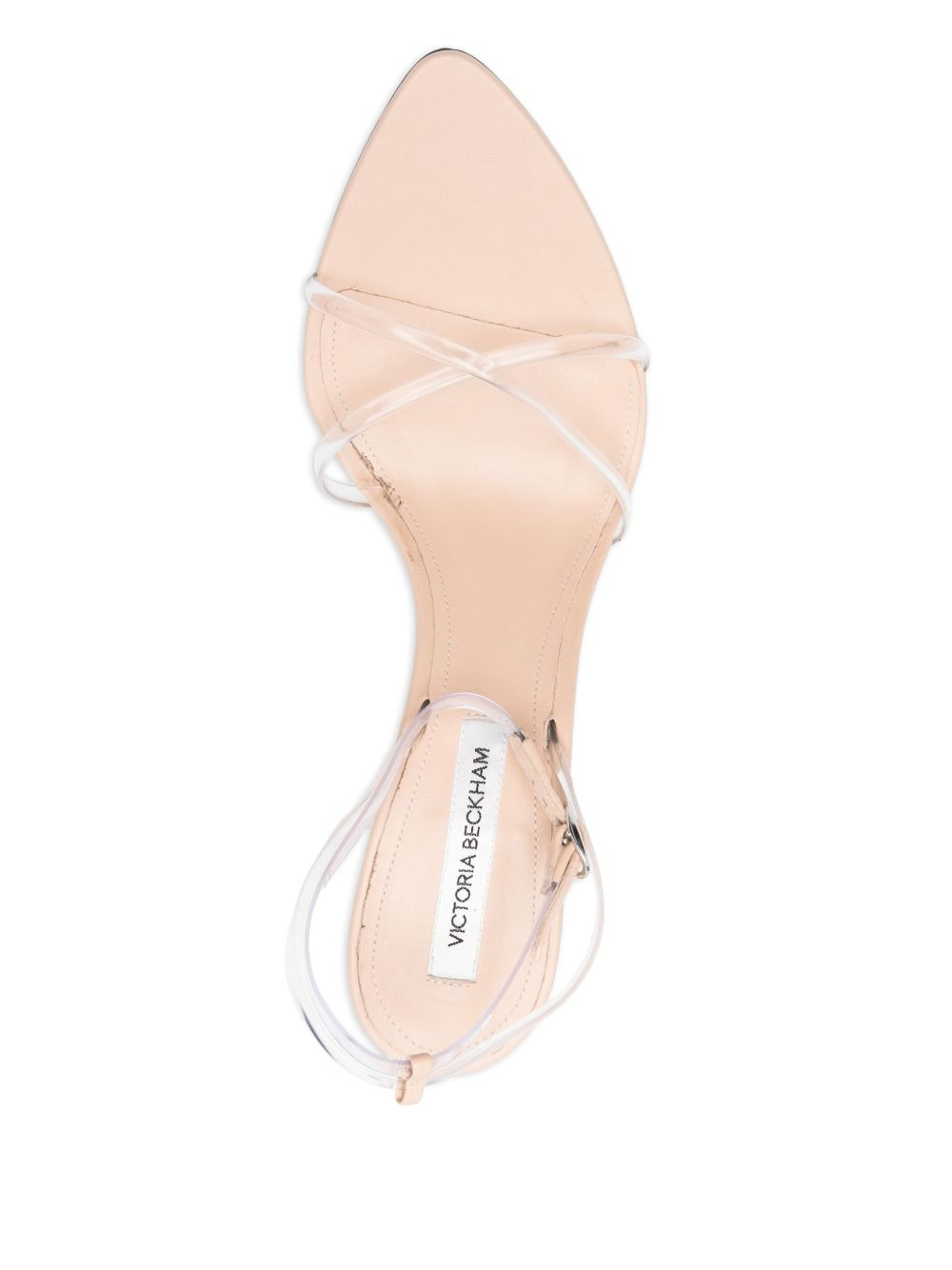 100mm clear-strap leather heeled sandals - 4