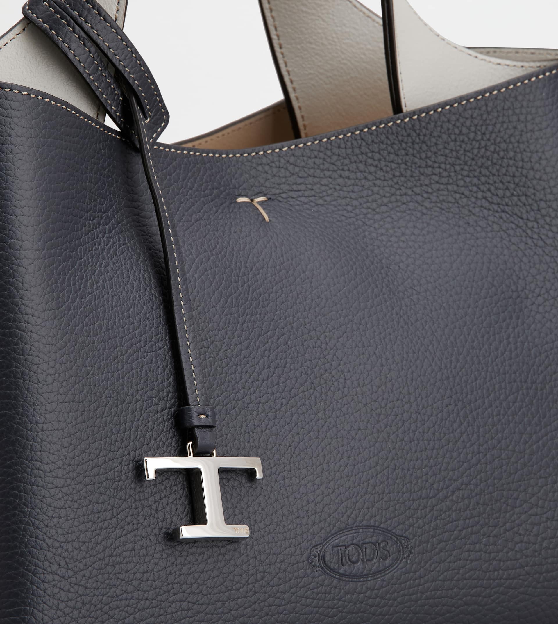 BAG IN LEATHER MINI - BLUE, GREY - 5