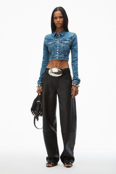 Alexander Wang cropped trucker jacket in comfort-stretch denim outlook