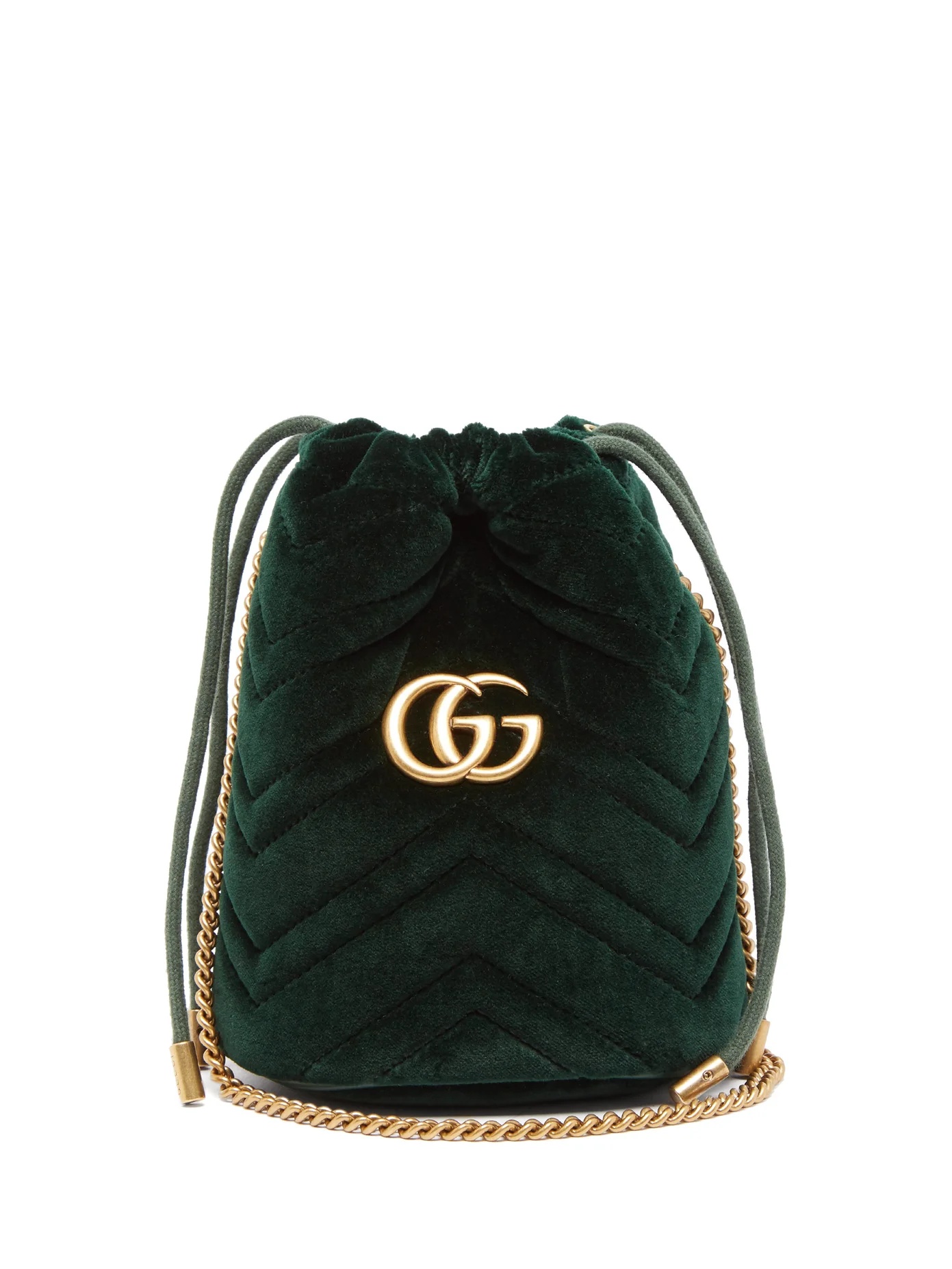 GG Marmont mini quilted velvet cross-body bag - 1