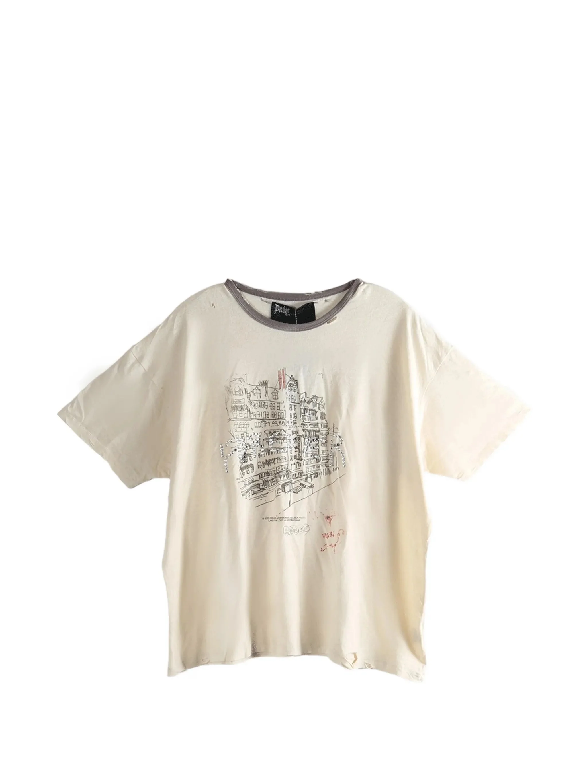 Paly Hollywood Print Raw-cut T-shirt - 1