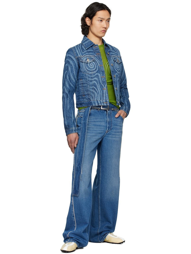 Jean Paul Gaultier Blue Spiral Denim Jacket outlook
