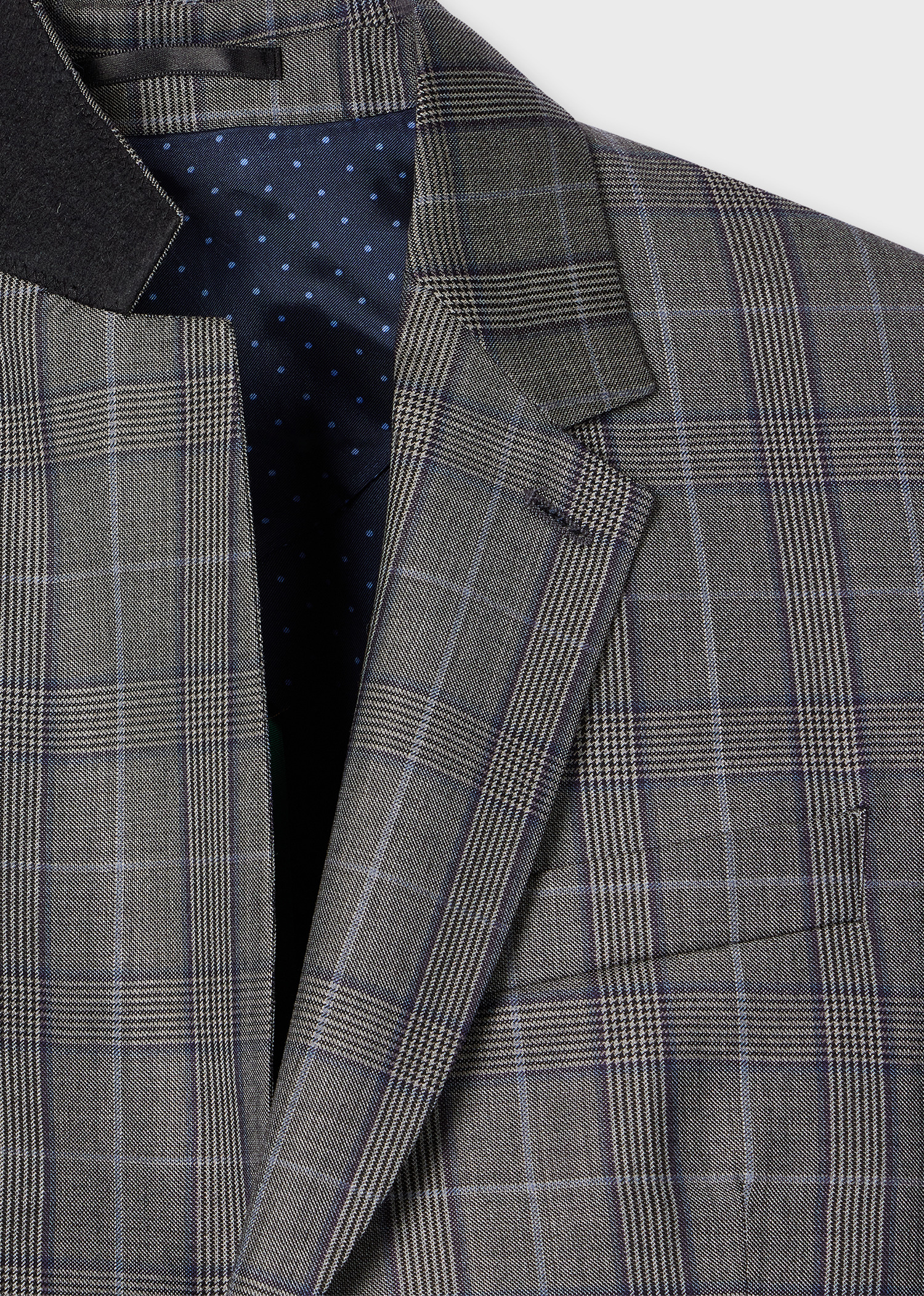 Grey Wool Check Buggy-Lined Blazer - 2