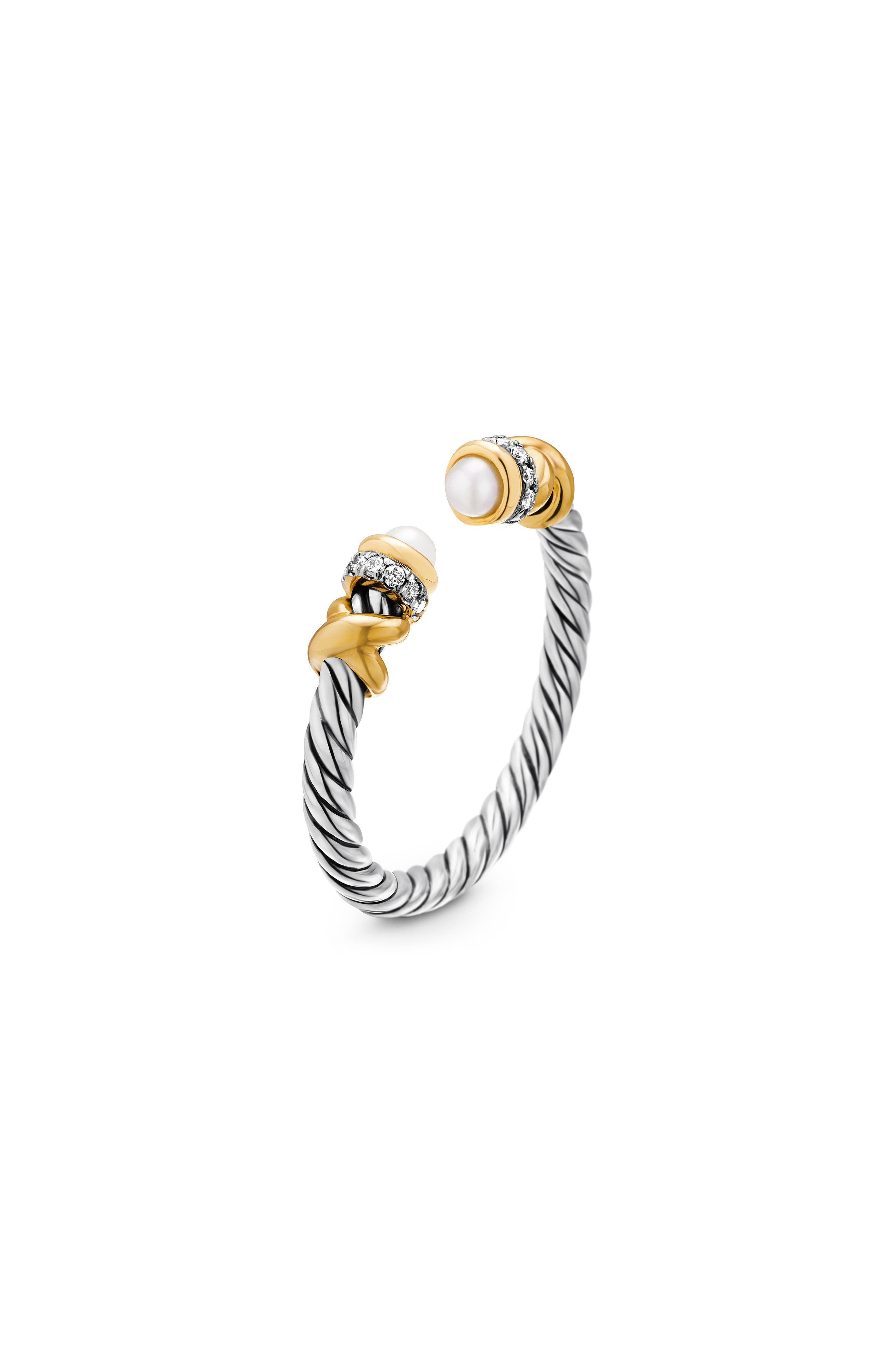 David Yurman Petite Helena Open Ring with 18K Gold & Diamonds in Pearl at Nordstrom - 5