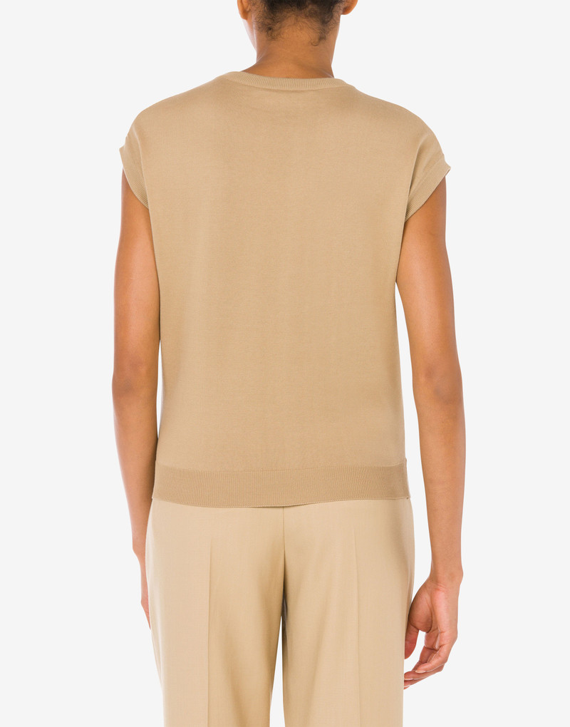 SCARF PRINT KNITTED AND SILK TWILL TOP 3