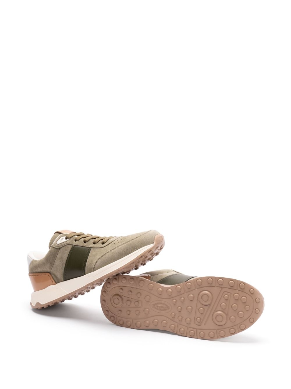 leather-trim suede sneakers - 5