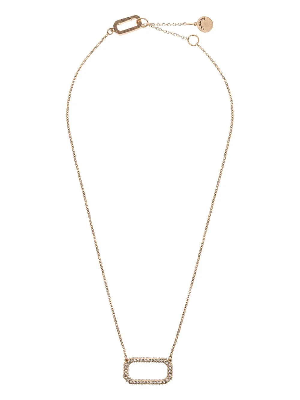 rectangle-frame crystal necklace - 1