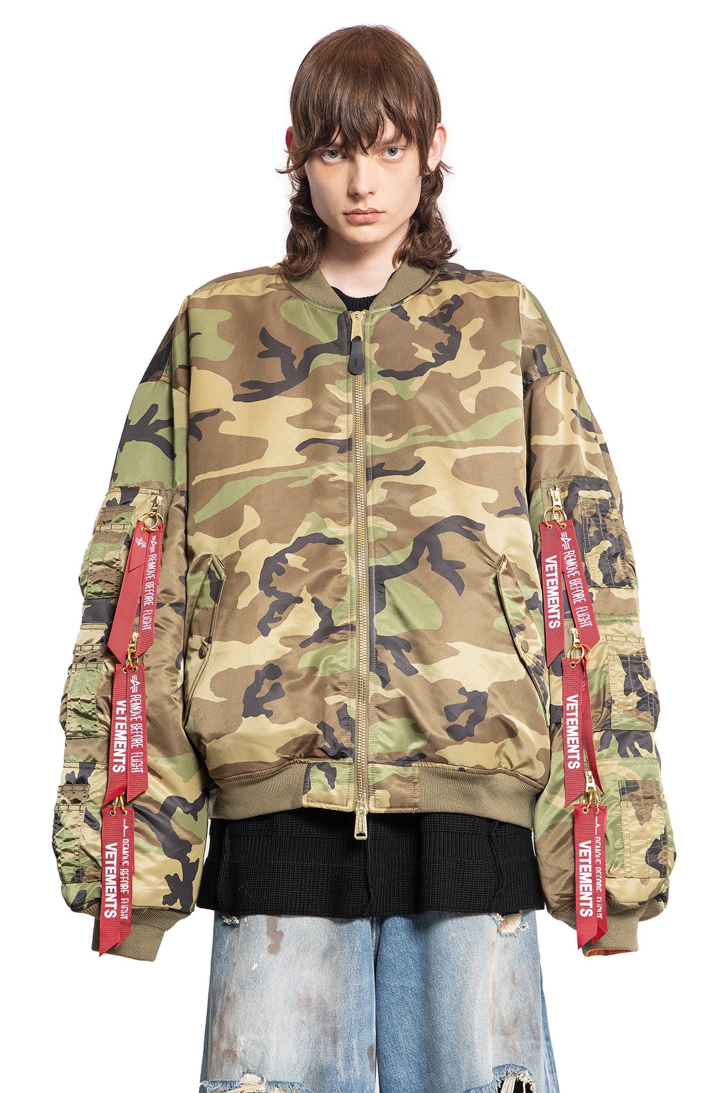 新品 VETEMENTS × ALPHA CAMO Bomber JKT Vetements Alpha industries x vetements bomber jacket