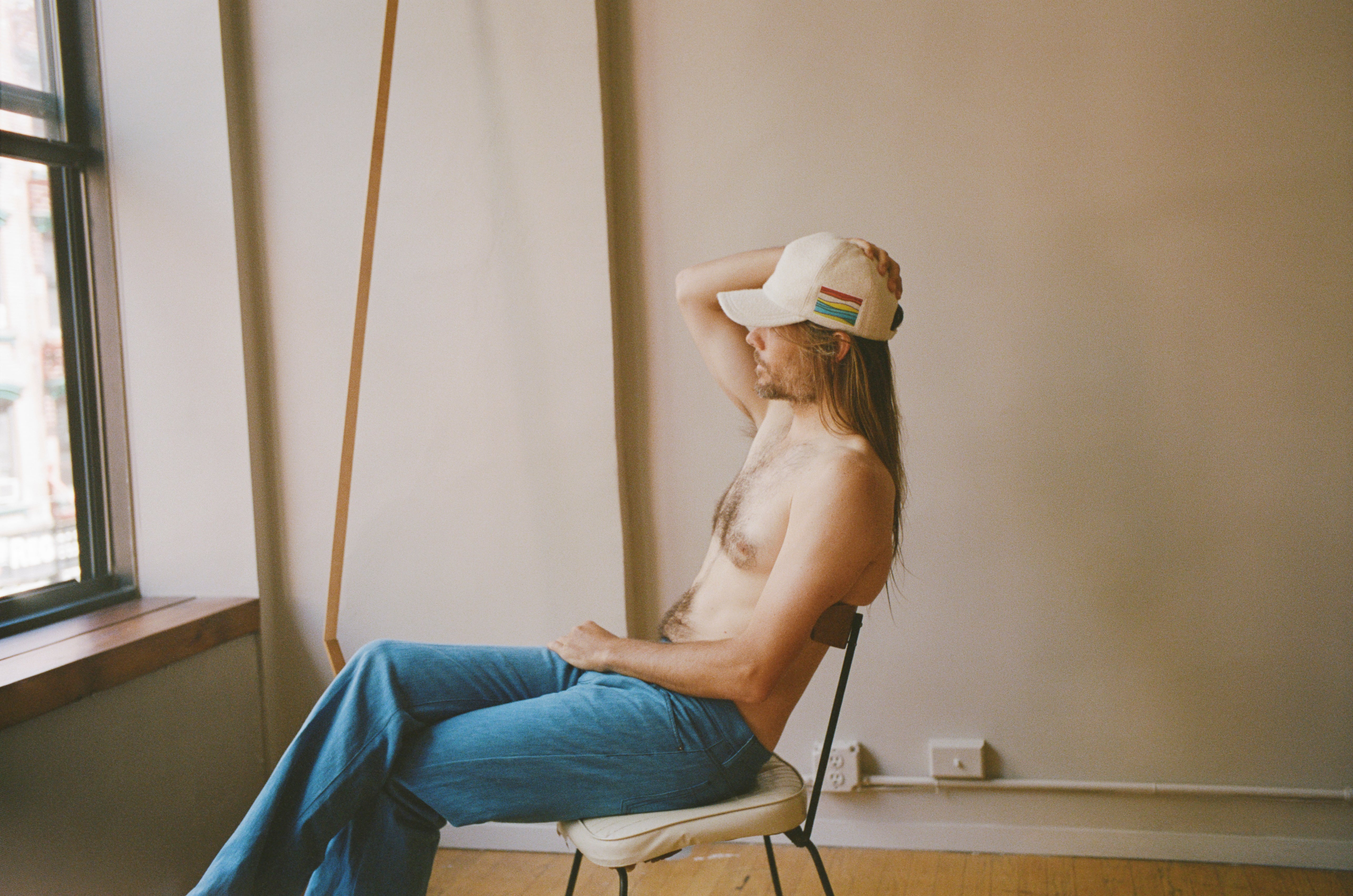 Zed Baseball Hat in Ivory Double-Face Recycled Cashmere Felt - 2