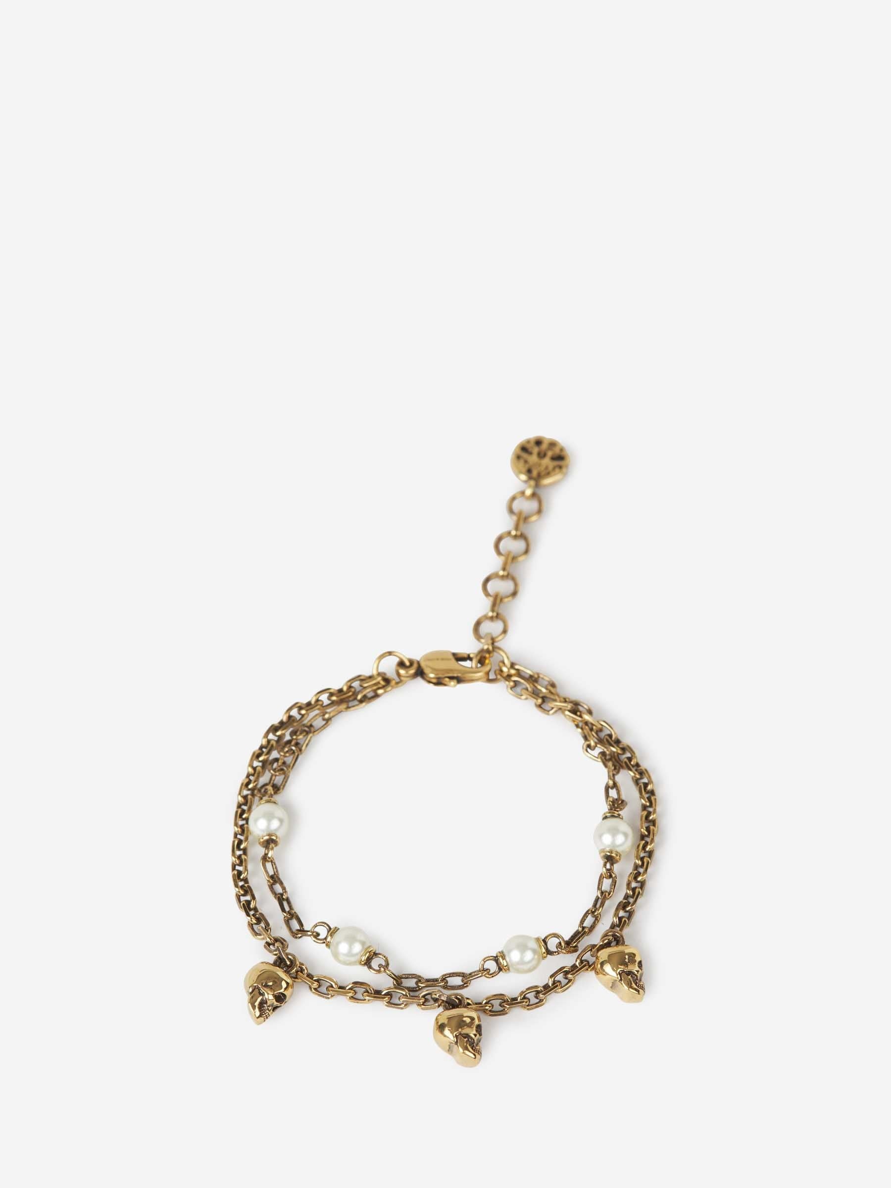 PEARL SKULL CHAIN BRACELET - 1